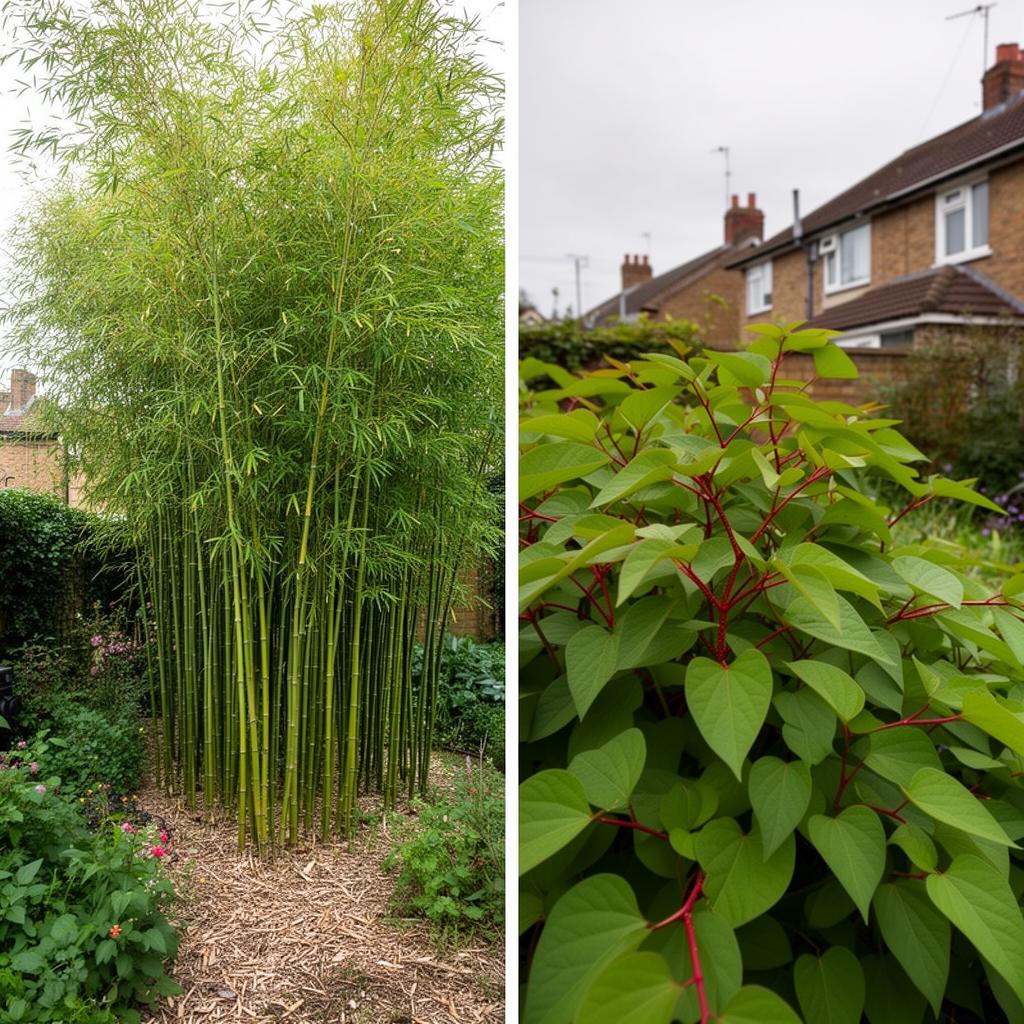 Visual comparison: Bamboo vs Japanese Knotweed: Which Is More Damaging?